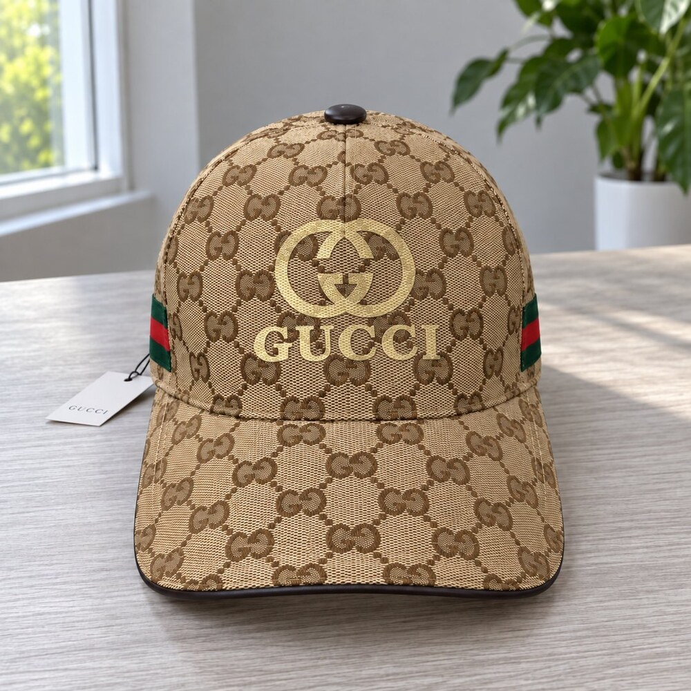 Gucci GG Cap with Gold Front Logo